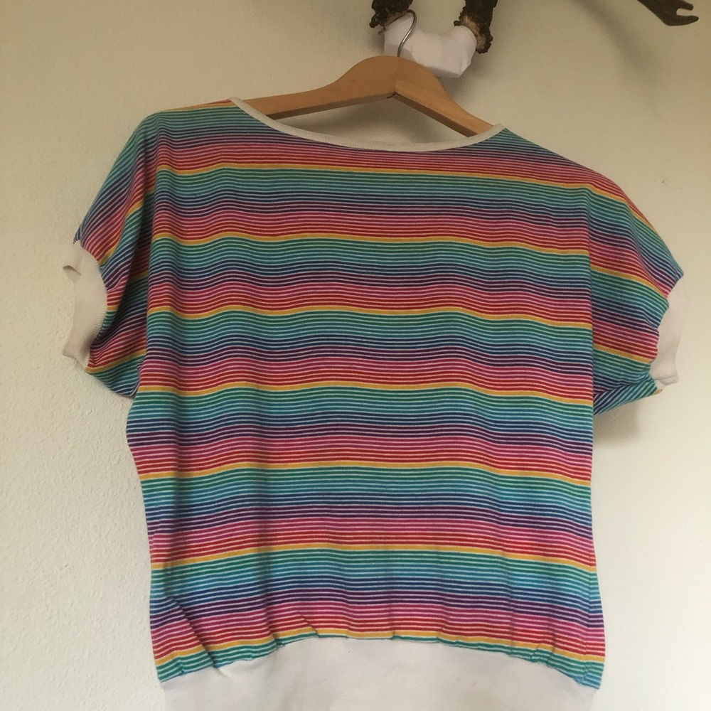 Vintage Short Sleeve (Ringer) Rainbow Stripe Tee